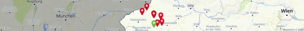 Kartenansicht für Apotheken-Notdienste in der Nähe von Mehrnbach (Ried, Oberösterreich)